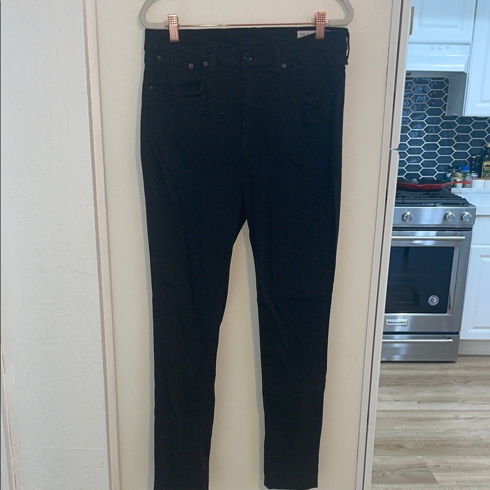 Rag & Bone Black High Rise Ankle Skinny Jeans | 32